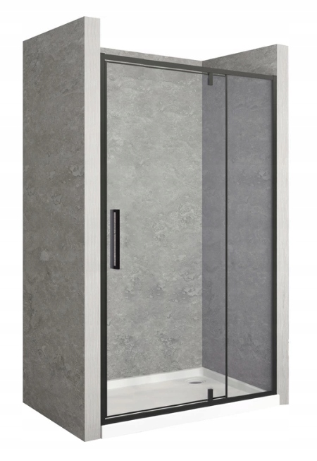 Sprchové dvere - Čierne sprchové dvere Rapid Swing 120 cm Rea