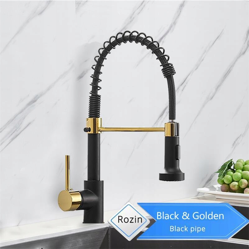 Kuchynská batéria -  [Čierne zlato A] Kuchynský faucetový faucet