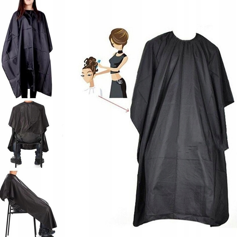 Kupelňový set doplnkov - Čierne 1 ks kadernícke šaty Cape Hairdressers