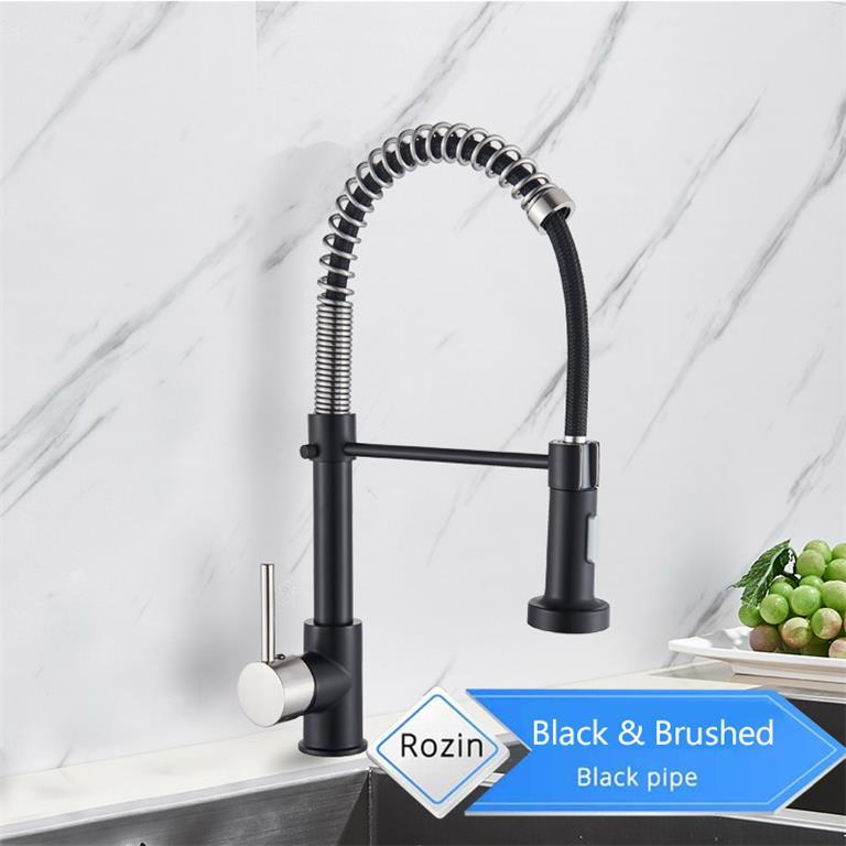 Kuchynská batéria -  [Black Brushed A] Kuchynský faucetový faucet
