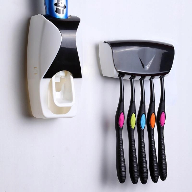 Kupelňový set doplnkov - [Black] automatický dávkovač zubnej pasty