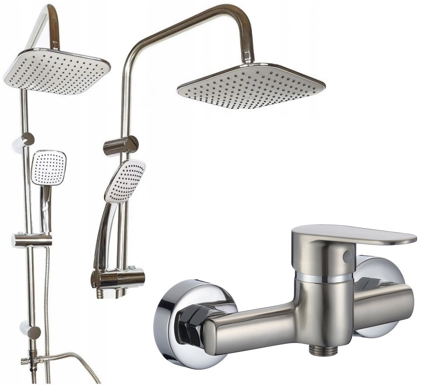Sprchový panel - Stĺp RAIN SPRCHA + sprchová batéria INOX