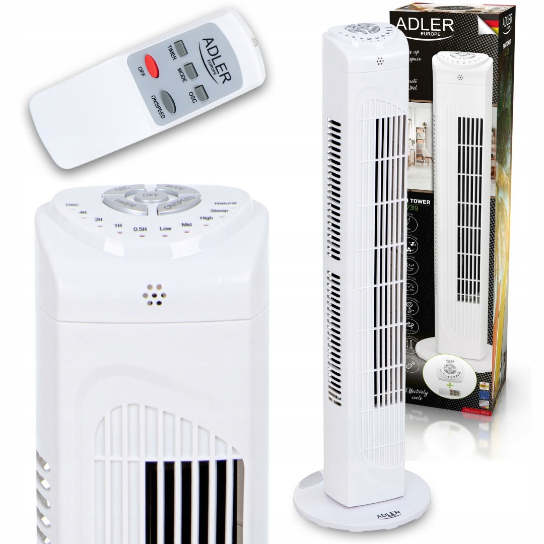 Kupelňový ventilátor - VEĽKÝ 80W stĺpový ventilátor + DIAĽKOVÉ OVLÁDANIE