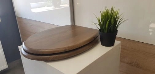 WC doska - Ozdobné MDF WC sedadlo, orech
