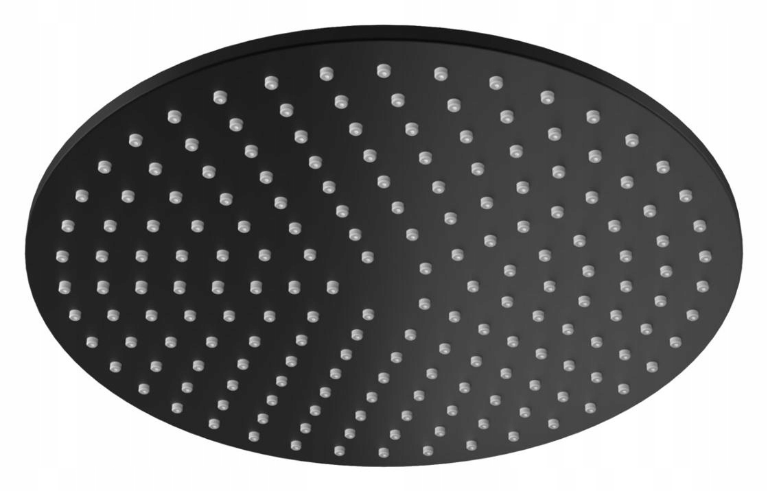 Sprchový panel - Okrúhla čierna sprchová hlavica, 25 cm