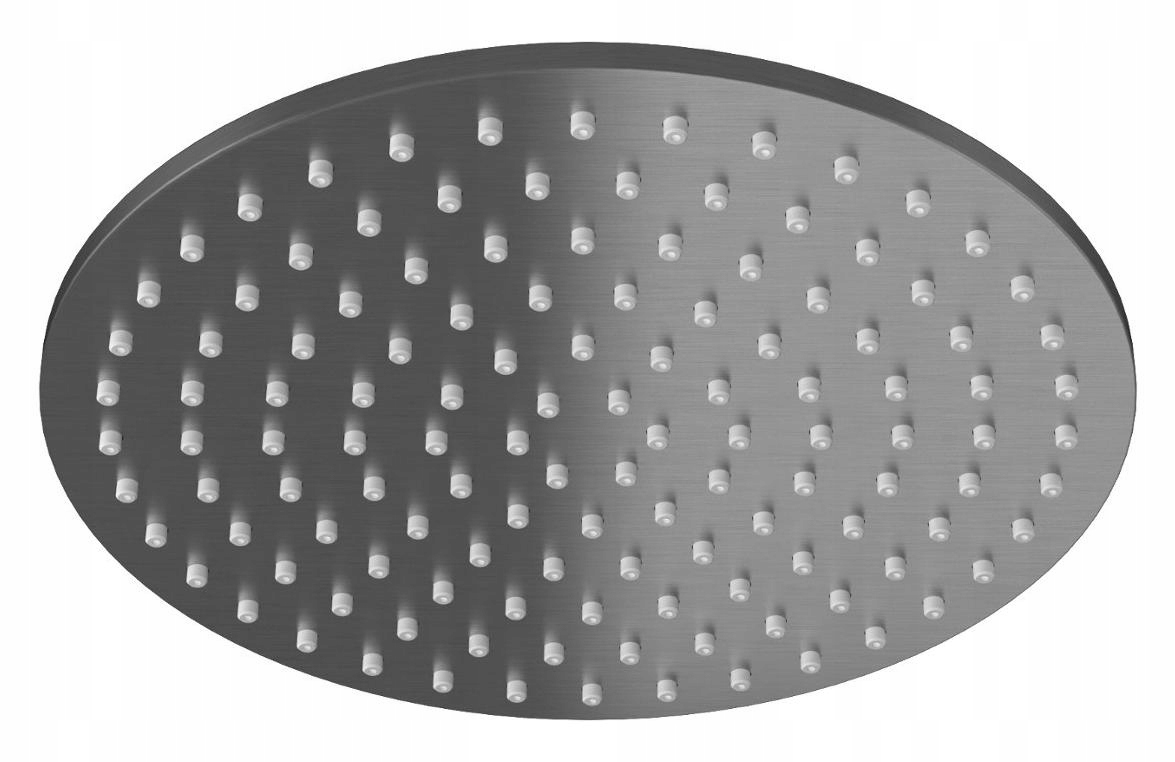 Sprchový panel - Okrúhla grafitová sprchová hlavica, 25 cm