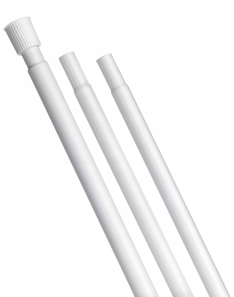 Kupelňový set doplnkov - Sprchová záclonová lišta 92-290 cm biela