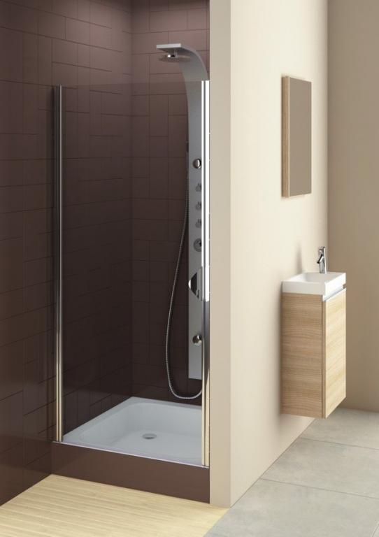 Sprchové dvere - Kĺbové dvere bez zárubne 80/90 cm SKLO AQUAFORM