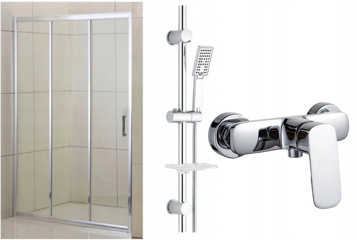 Sprchové dvere - Sprchové dvere 80x190 cm + kohútik + sprcha
