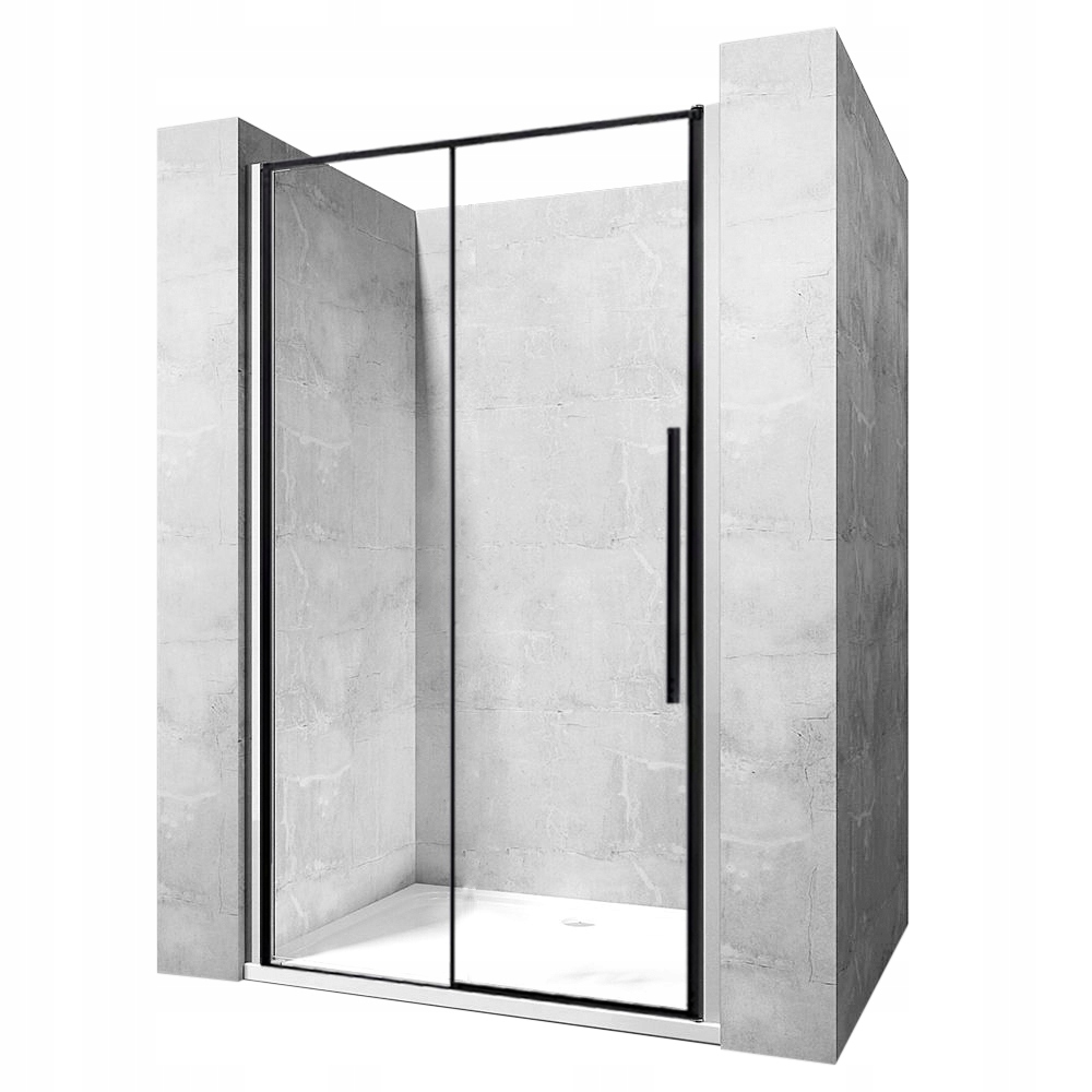 Sprchové dvere - Čierne posuvné sprchové dvere SOLAR MAT 130