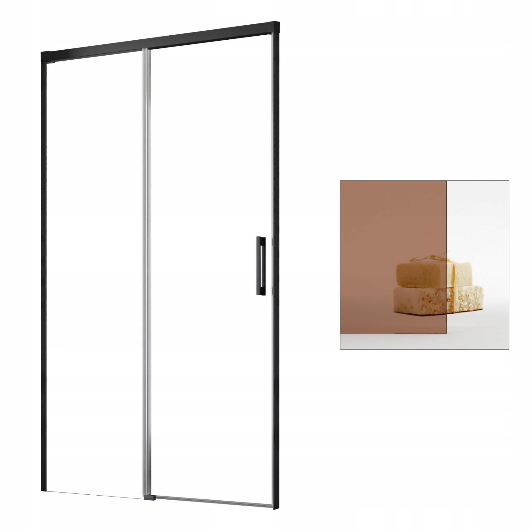 Sprchové dvere - Idea Black DWJ 120 L hnedé dvere do sprchy