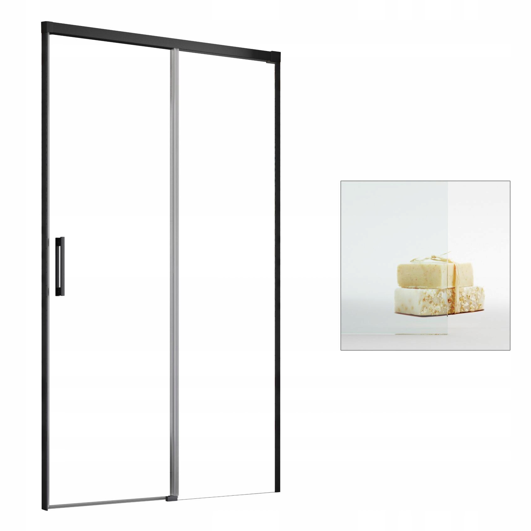 Sprchové dvere - Idea Black DWJ 130 P sprchové výklenky čisté