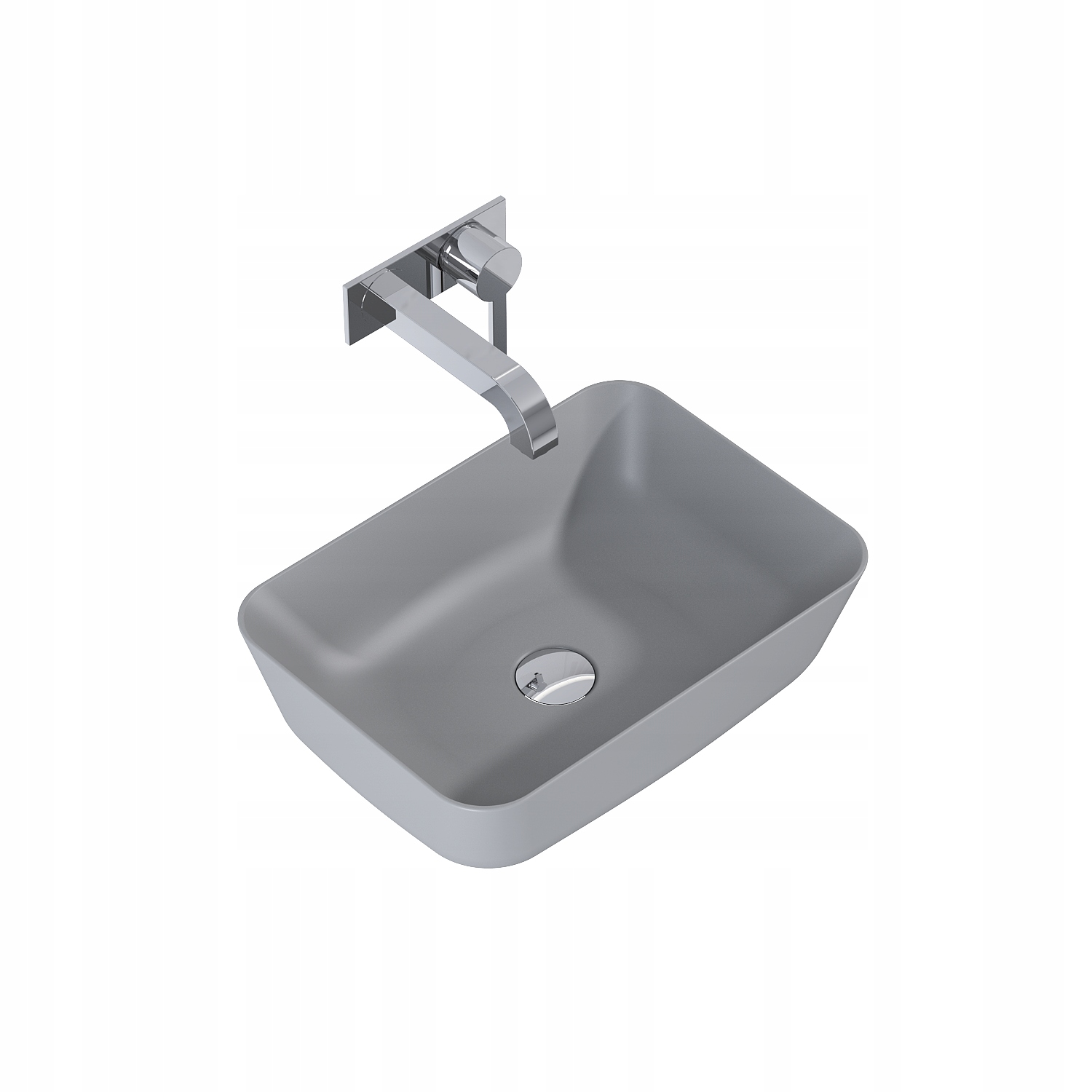 Umývadlo -  ELITA RENI 46X33 WASHBASIN LIGHT GREY MAT
