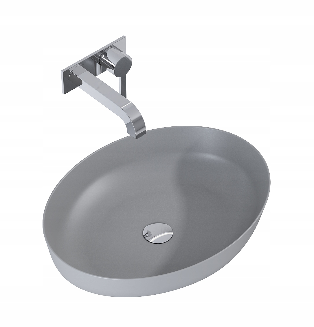 Umývadlo - ELITA COUNTER-TOP UMÝVADLO RIKA 52x39,5 ŠEDÝ MAT