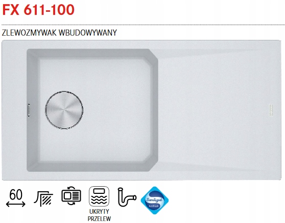 FRANKE SINK GRANITE FXG 611-100 BIELY