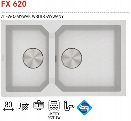 FRANKE SINK GRANITE FXG 620 POLAR BIELY