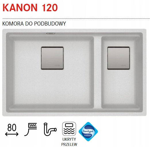 FRANKE SINK GRANITOVÝ KANON 120 BIELY FLEECE