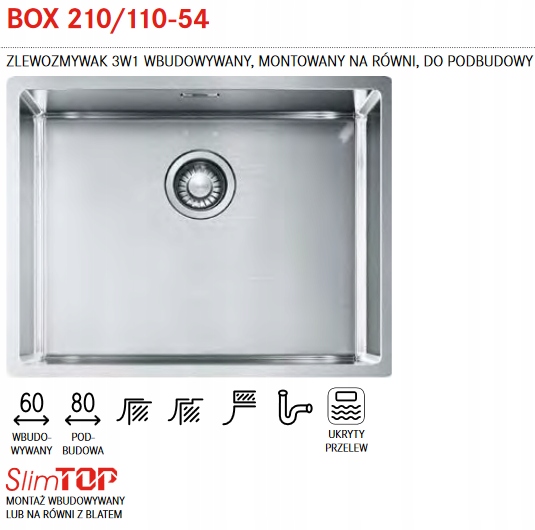 FRANKE STEEL SINK BOX 210/110 -54
