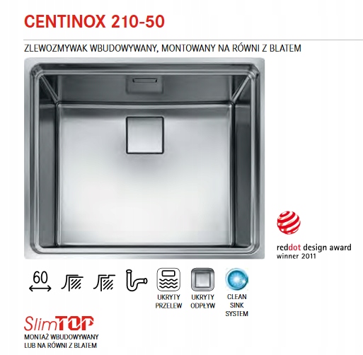 FRANKE STEEL SINK CENTINOX 210-50