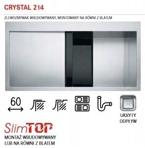 FRANKE STEEL SINK CRYSTAL 214