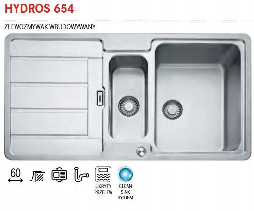 FRANKE STEEL SINK HYDROS 654 STEEL