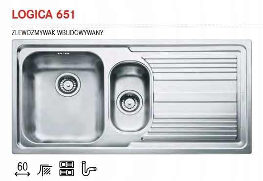 FRANKE STEEL SINK LOGICA 651