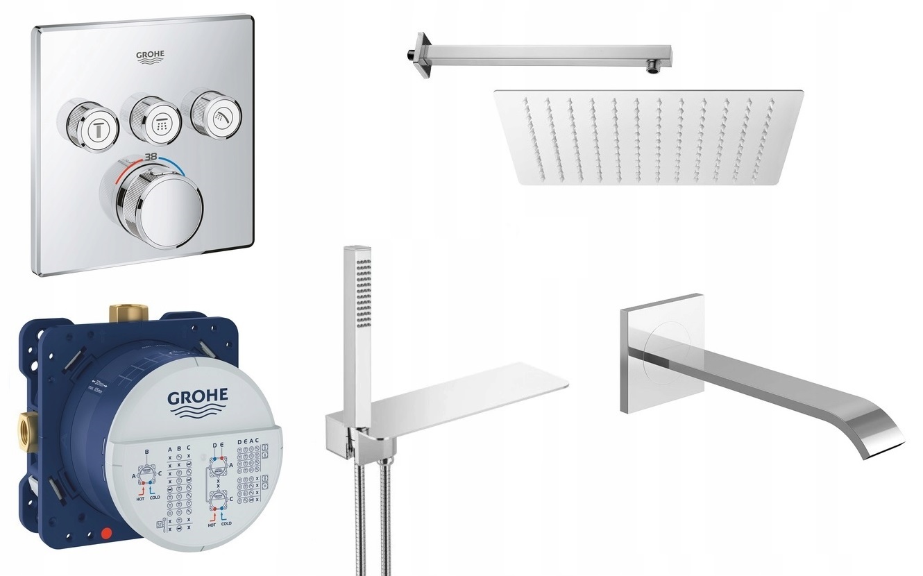 Vaňová batéria - SADA VANOVEJ VANY GROHE GROHTHERM SMARTCONTROL 25