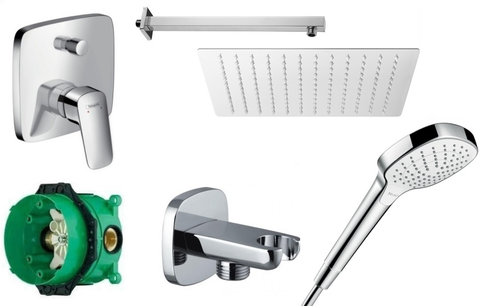 Podomietková batéria - HANSGROHE LOGIS FLUSH SET + SPRCHOVÁ SPRCHA 25
