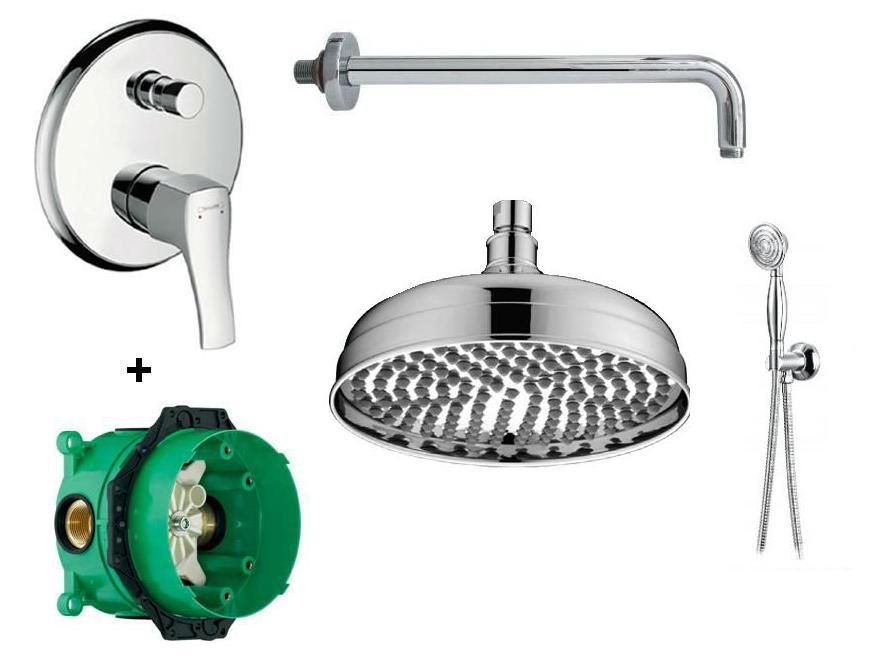 Umyvadlová batéria - HANSGROHE RETRO FLUSH SADA S Dažďovou sprchou