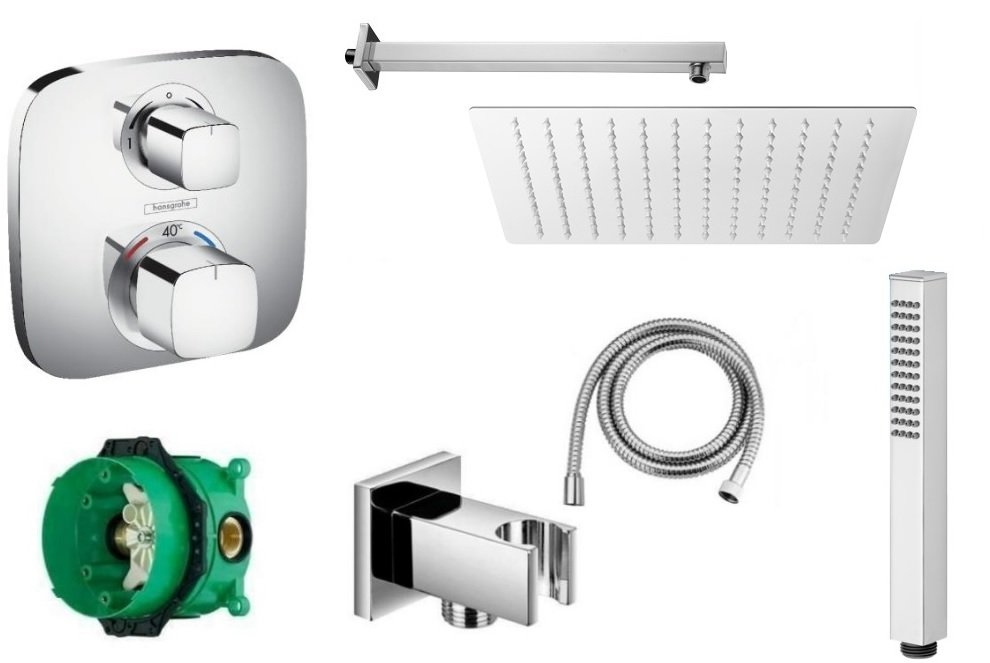 Podomietková batéria - SADA TERMOSTATU HANSGROHE S Dažďovou sprchou 25 CM