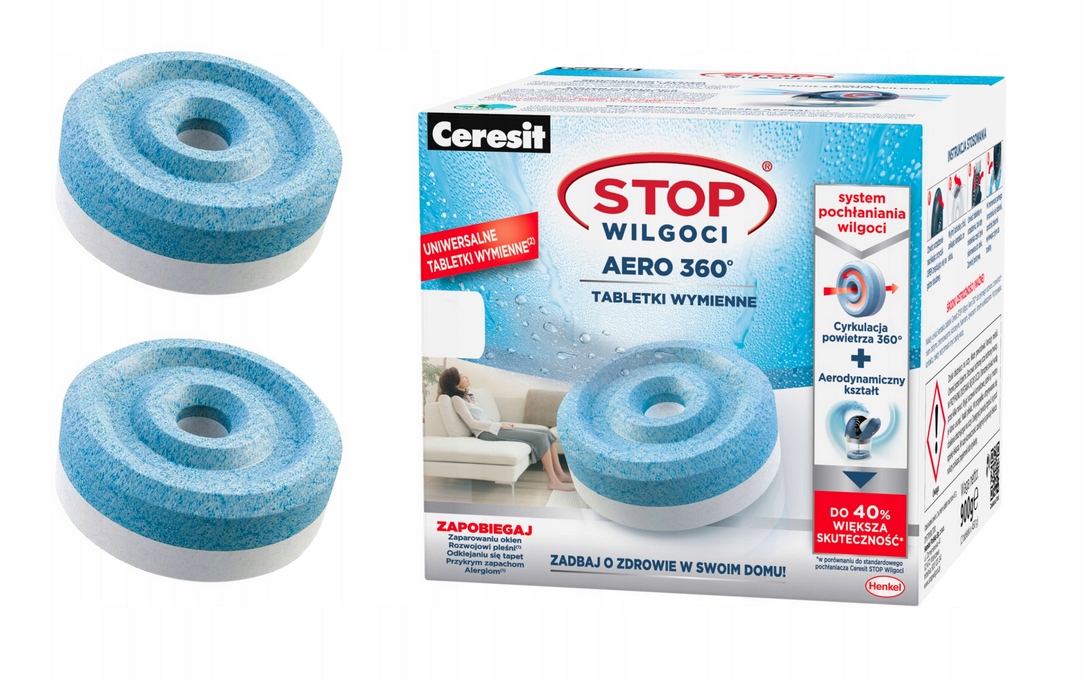 Odvlhčovač vzduchu - HENKEL 2 x STOP VLHKOSTI TABLETA AERO 360 DOPLNENIE