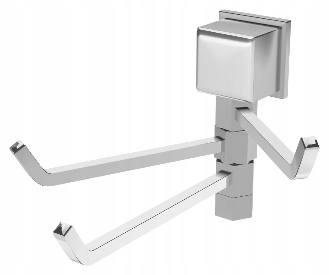 Vešiak - Háčik do kúpeľne, trojitý pohyblivý vešiak, chróm