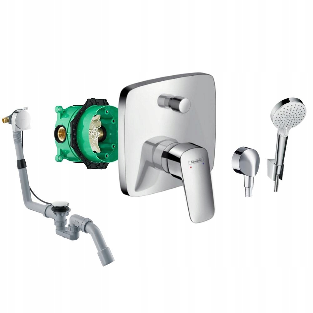 Sprchový panel -  Kúpeľňová súprava Hansgrohe Logis, napúšťanie, prepad