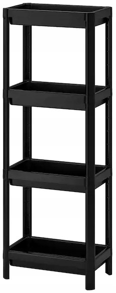 Polička do kúpelne - IKEA VESKEN RACK PRE KÚPEĽNU ČIERNA 36X23X100CM