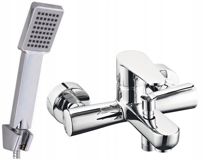 Vaňová batéria - Vaňová batéria INVENA + sprchový set CUBIC