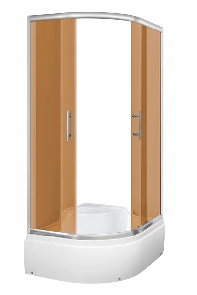 Sprchový kút - CAB 120x80 hnedá so sprchovou vaničkou a sifónom
