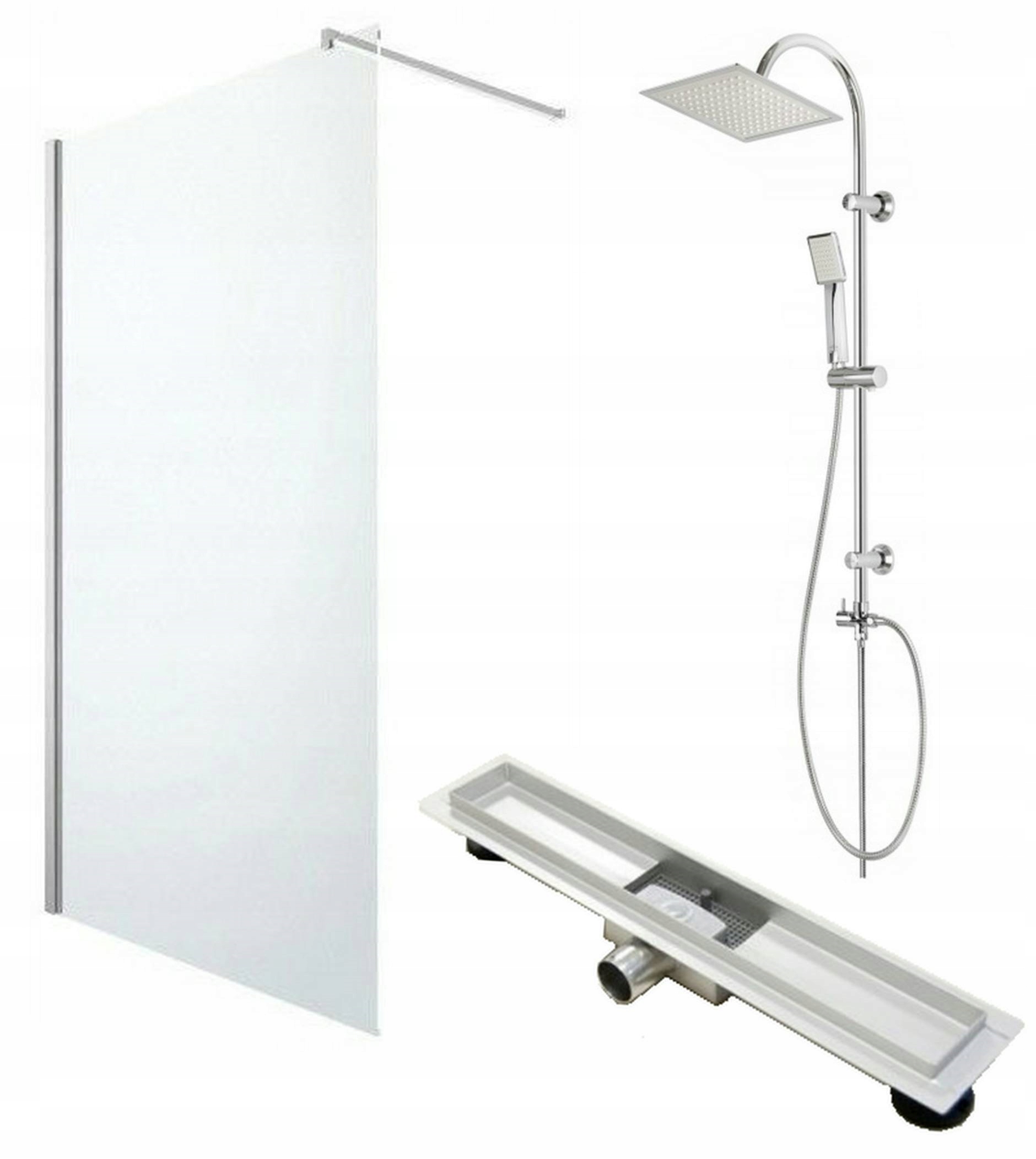 Sprchový kút - INVENA WALK-IN SPRCHOVÁ KABÍNA VÝSTUPNÝ 80cm