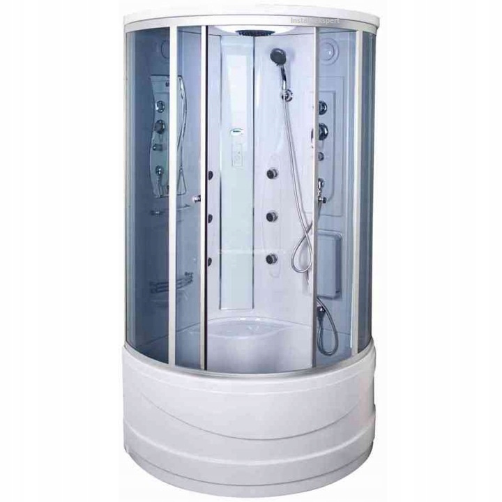 Hydromasážna sprchová babína - SPRCHOVÁ KABÍNA S HYDROMASÁŽOU 6026 DUSCHY 90 x 90