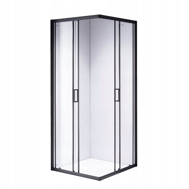 Sprchový kút - ČIERNA SPRCHOVÁ KABÍNA 90x90 ROZŠÍRENÉ SKLO 5