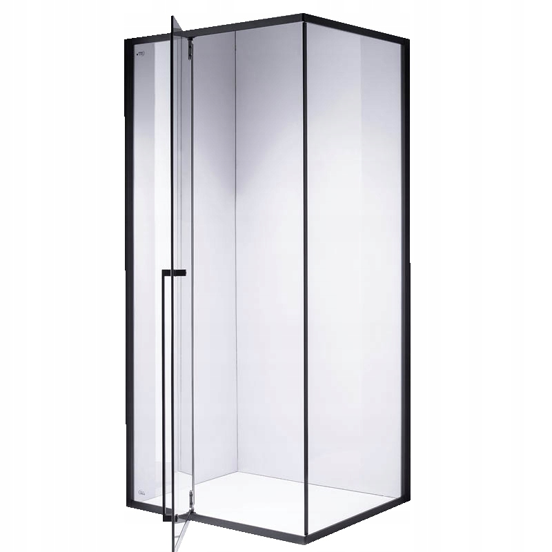 Sprchový kút - SPRCHOVÁ KABÍNA ČIERNEHO ŠTVORCA 90x90 SKLO 6