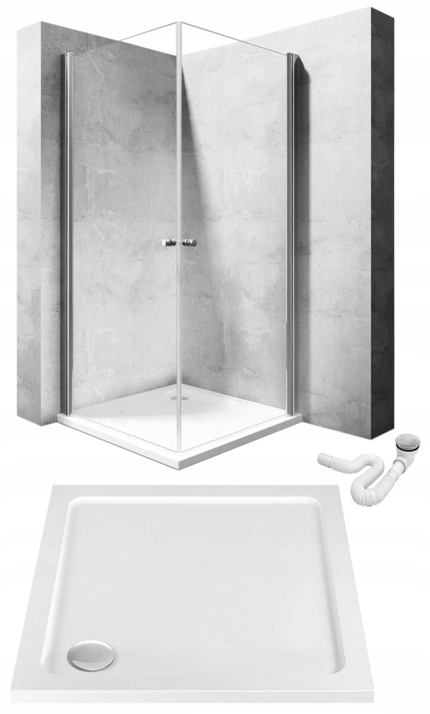 Sprchový kút - EASY SPACE 80X80 REA SPRCHOVÝ SKRINE + ZÁSOBNÍK
