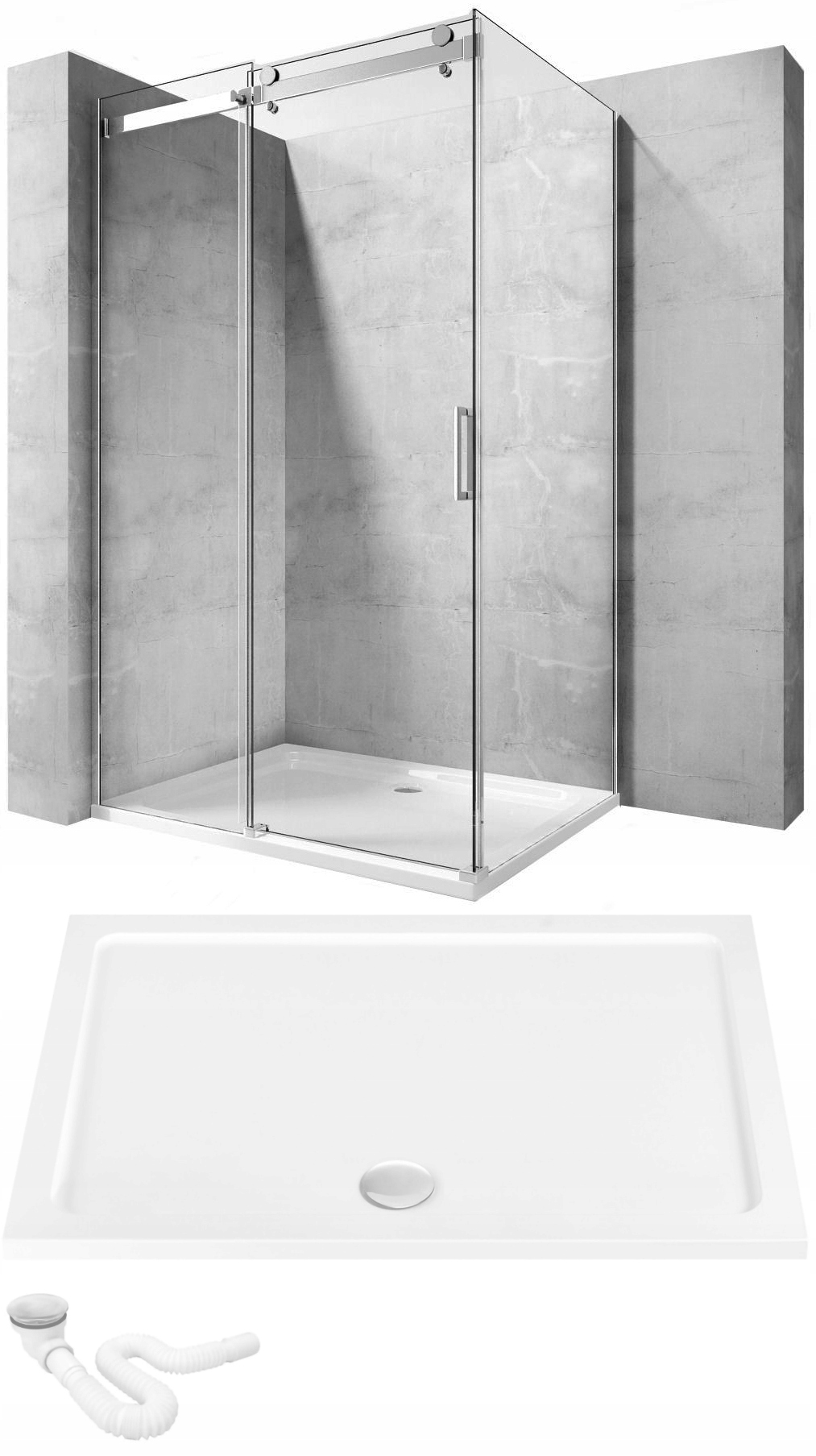 Sprchový kút - SPRCHOVÁ KABÍNA REA WHISTLER 90X120 + ZÁSOBNÍK