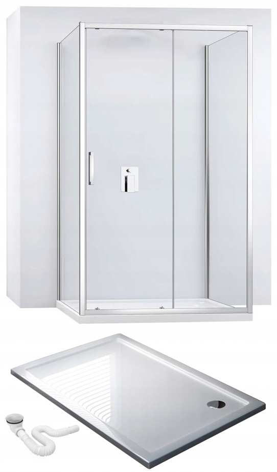 Sprchový kút - WALL CABIN SLIDE PRO 90X100 S ZÁSOBNÍKOM