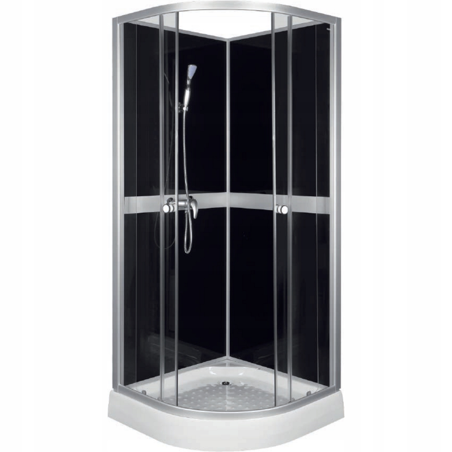 Sprchový kút - Sprchovací kút s batériou KERRA CLASSIC 80 BLACK