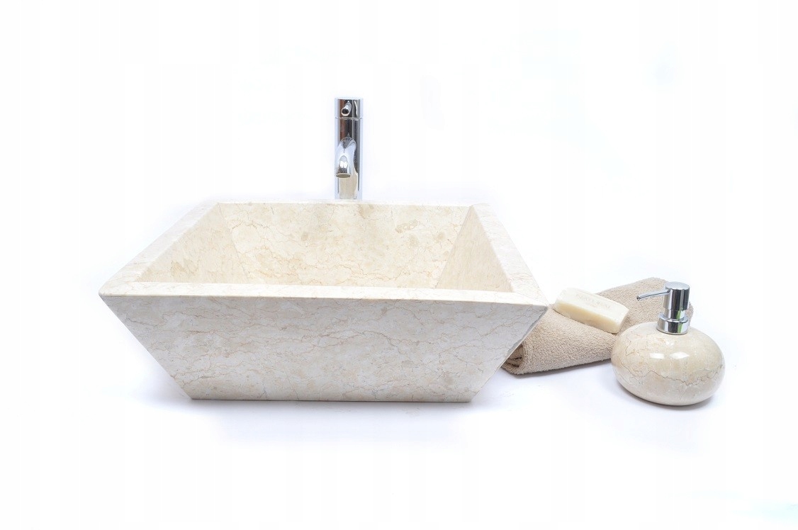 Umývadlo - KKL-P CREAM F 45 cm kamenné umývadlo na dosku