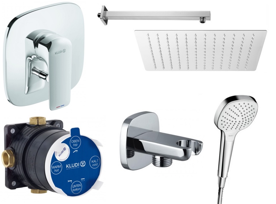 Podomietková batéria - KLUDI AMEO FLUSH SET + SPRCHOVÁ SPRCHA 25