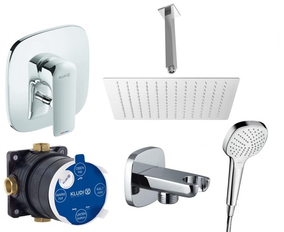 Podomietková batéria - KLUDI AMEO FLUSH SET + SPRCHOVÁ SPRCHA 50