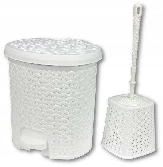 Kupelňový set doplnkov - SADA KÚPEĽNE 2 KUSOVÉ ŠEDÉ RATTAN 0874
