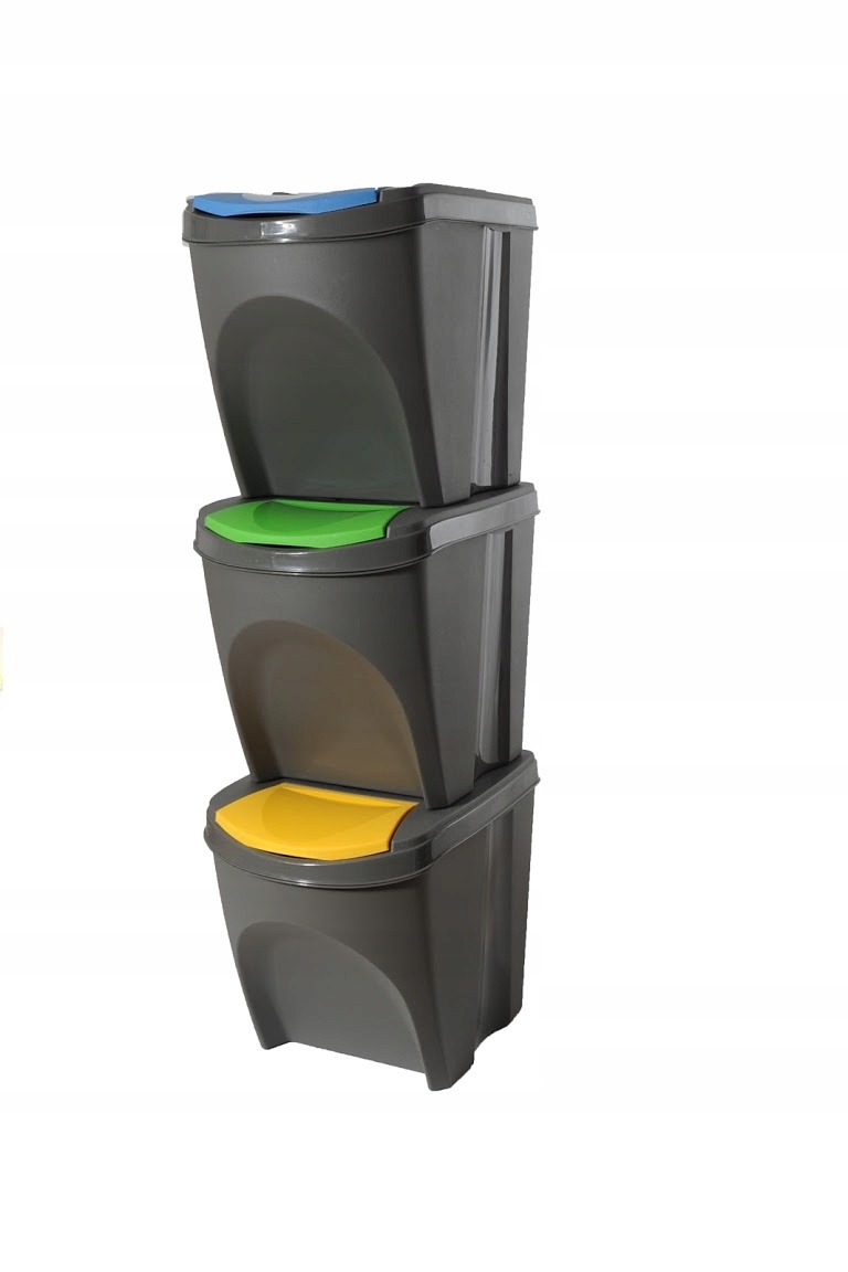 KOŠÍK SORTIBOX NA SEGREGÁCIU ŠEDÝ 3x35L