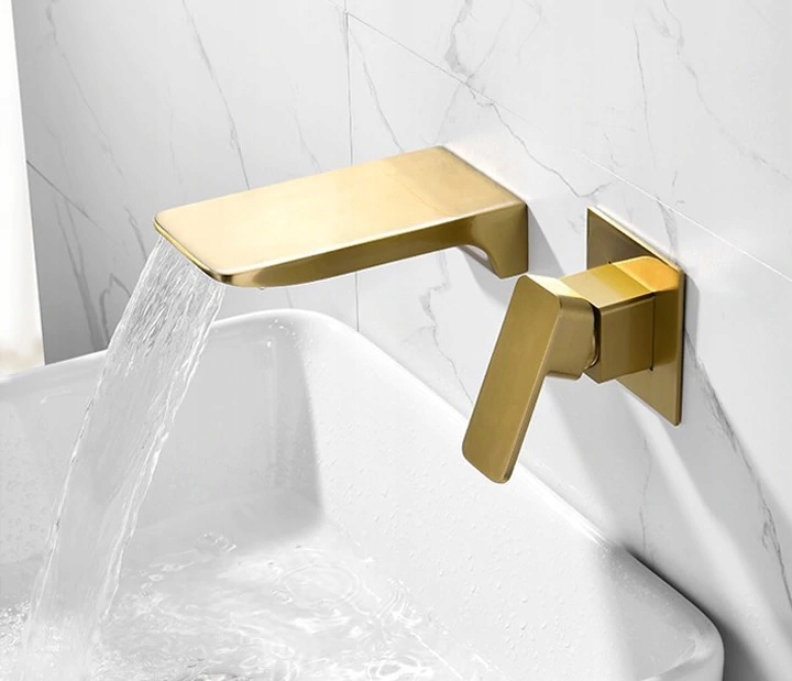 Vaňová batéria - TAP WATH BATTERY GOLD MAT WATERFALL EFEKT